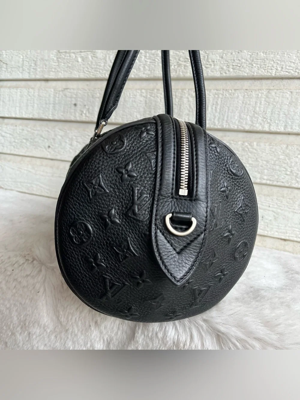 LOUIS VUITTON Black Leather Revelation Neo Papillon GM Boston Y2K Tote Bag
